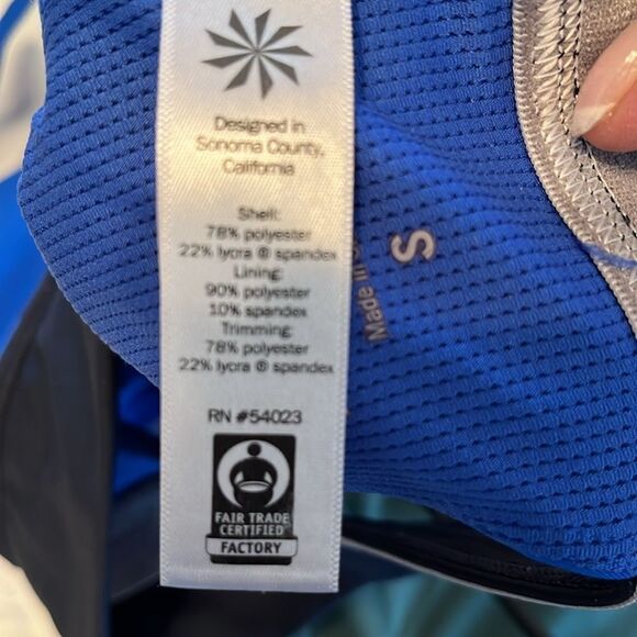 Athleta Color Block Wunder Bra Size S GUC Blue/white - Picture 4 of 5